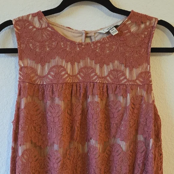 Speechless Sleeveless Lace Mini Dress - Mauve - Picture 2 of 5